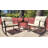 Linneman 3 Piece Outdoor Rocking Chairs Patio Bistro Set with Coffee Table and Cushions-332717954