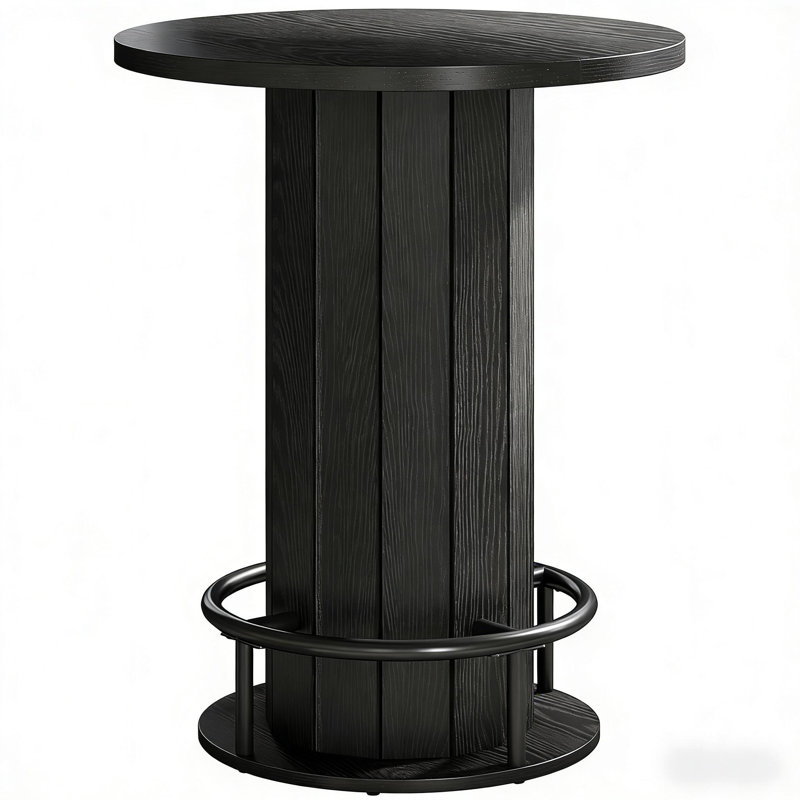 Cocktail Table,Bar Table,Round Coffee Table, Black