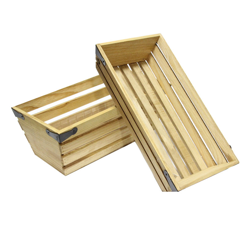 Ensemble de pot de fleurs en bois 2 pièces Sterrett