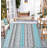 10 x 14 ft Plastic Blue Gray Black White Rectangular Area Rug Bohemia for Beach Front Porches Patio Picnic RV Camping Garage-1833588974-1833588975
