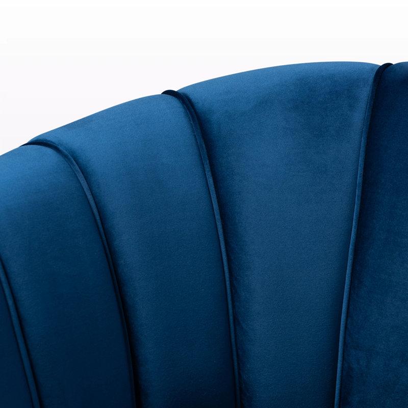 Kitrina Velvet Armchair, Navy Blue