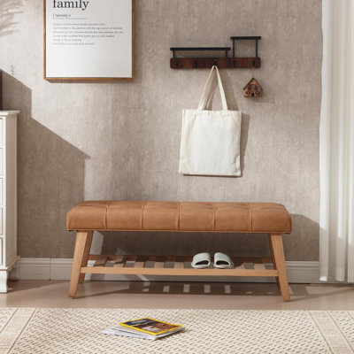 Banc de rangement en tissu d'ameublement Farmhouse