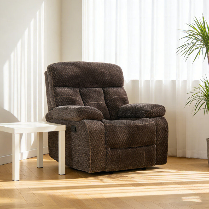 Brown Intelligent Single Recliner With Antibacterial And Anti Pilling Fabric, 110-115 ° Adjustable Manually For Lying Down