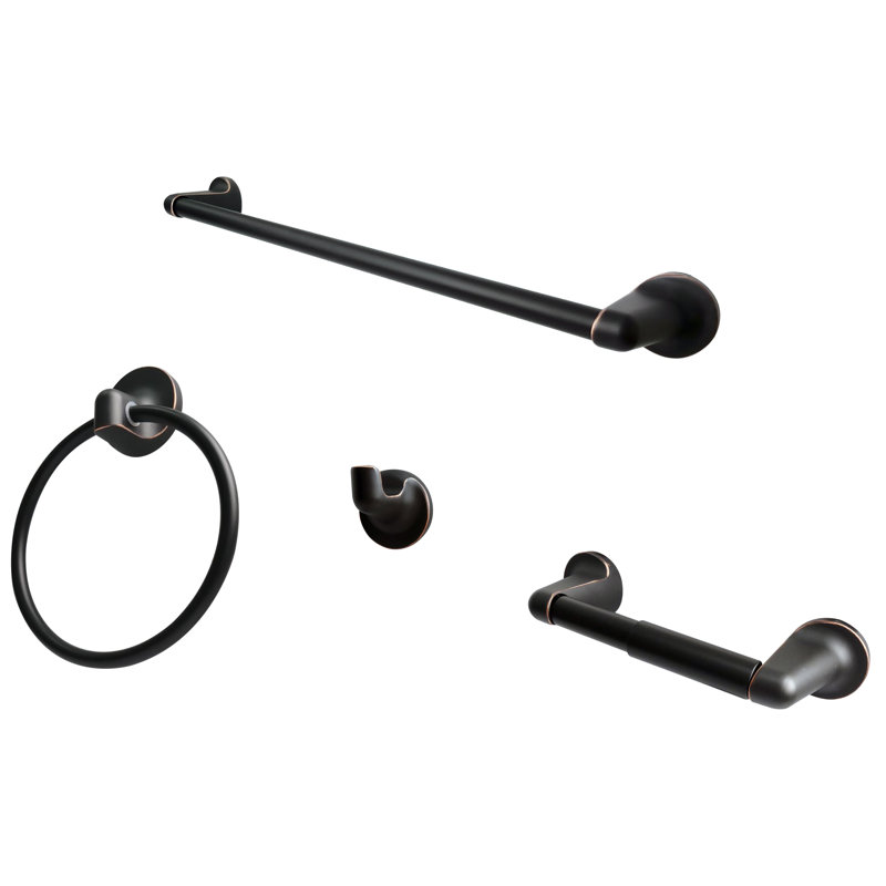 Ensemble de quincaillerie de salle de bain 4 pièces, Bronze huilé