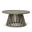 Table basse d'extérieur en bois d'acacia pour le patio, table basse ronde pour la cour arrière, pelouse, balcon, finition grise-1563249918