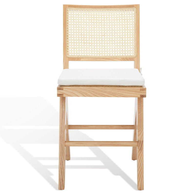 Colette Rattan Barstool, Natural, Short Stool (22.1" Seat Height)