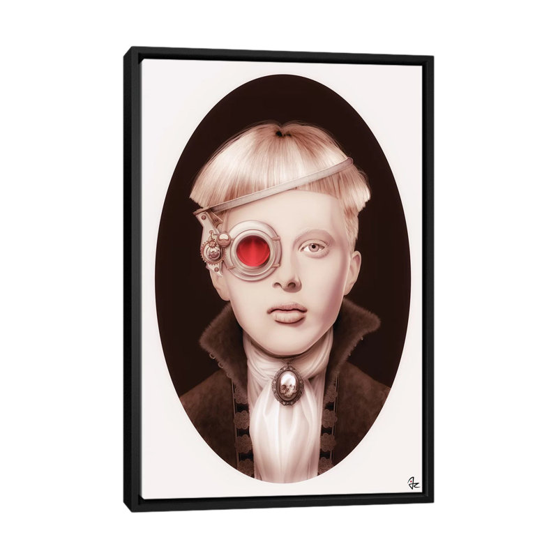 Steampunk, impression sur toile tendue, H 26 po x l 18 po x P 1,5 po, Toile avec cadre noir, Pas de tapis