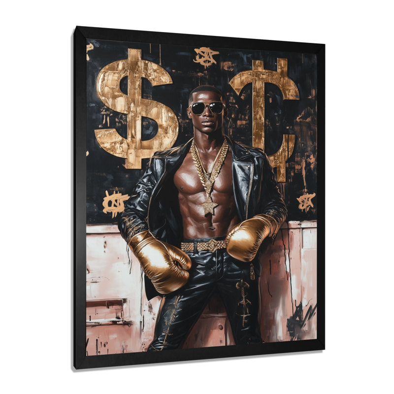 Décoration murale Boxer mâle foncé - Boss Man, Sans cadre, métal, H 32 po x l 16 po