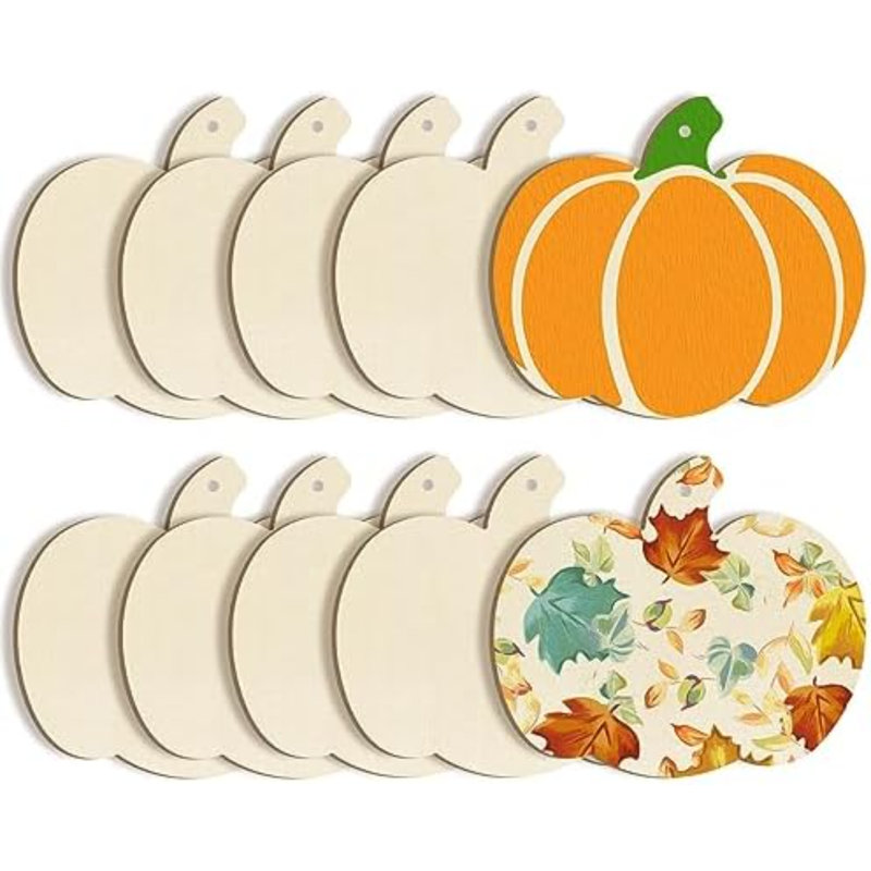 Ornements de grande taille en bois de l'Action de grâce de 7 pouces pour Halloween