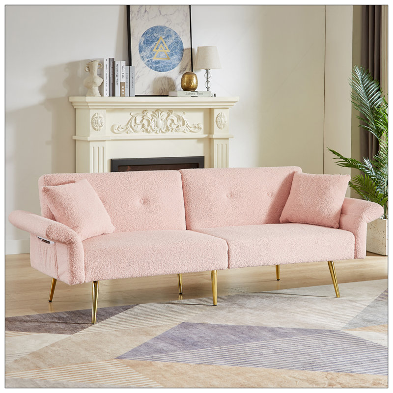 Canapé-lit d'appoint rembourré Modern Modern, Rose