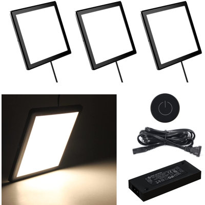 Mini-éclairage sous-armoire 3PCS 3,94 pouces DC12V avec gradateur sans fil à fixation en surface