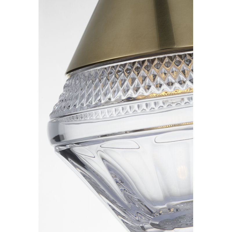 Waterford Copper Coast 5" Rechargeable Accent Lamp with Clear Crystal, Black