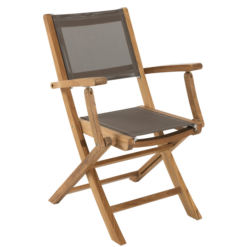 Woehler Folding Patio Dining Armchair with Cushion