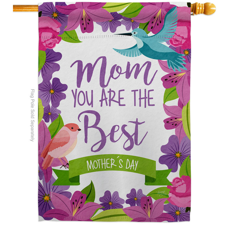 Multi-Color Polyester Mother's Day House Flag, 28'' x 40''
