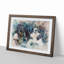 Resting Border Collie Dog in Abstract - Picture Frame Painting Print-55778332-55778331