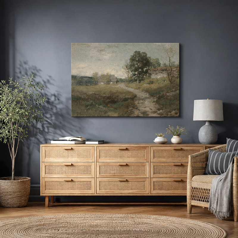 «Rustic Countryside», campagne de campagne, H 16 po x l 24 po, Toile tendue