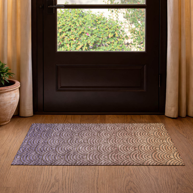 Premium Machine Washable Mayfield AMF2414 Arc Rug, 1'8" x 2'6", Chocolate