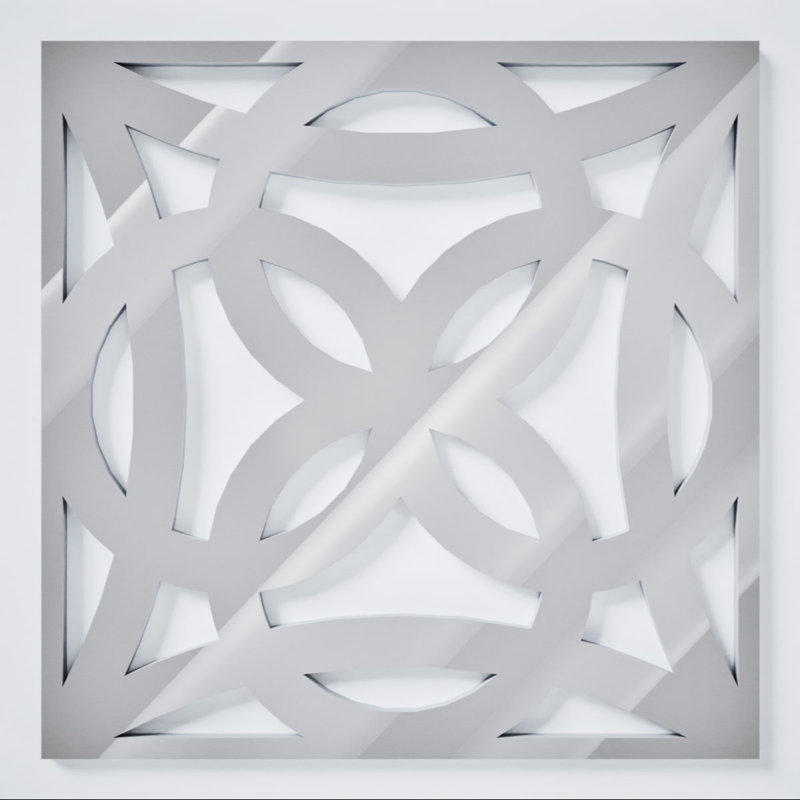Baytown Decorative Fretwork Acrylic Wall Panels, Extra Small, 7 3/8"W x 7 3/8"H x 1/8"TGrey, 7.38" H x 7.375" W x 0.125" D