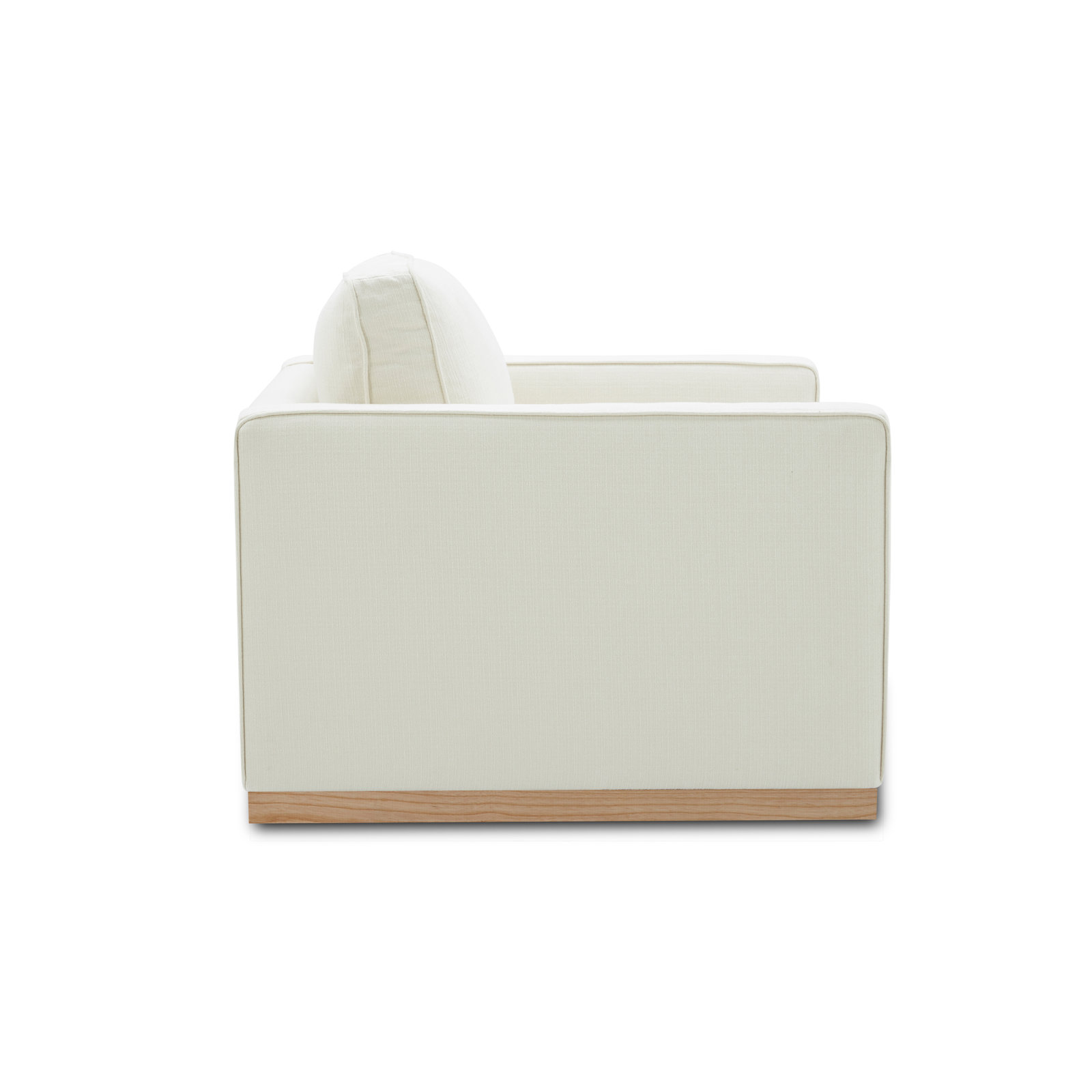 Bobbi 87'' Upholstered Sofa , Flannigan Cotton White Performance Weave, Oak