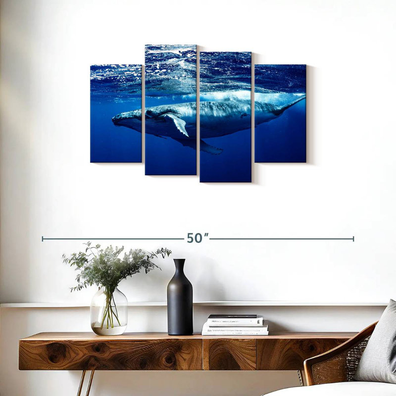 Brampt Humpback Whale Below Surface, 22" H x 36" W