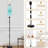 PeeNoke 68.5" Standing Floor Lamp Turquoise white seamless mandala ornament Traditional Dimmable Metal Pole Lamp with Linen Lampshade LED Bulb Included
