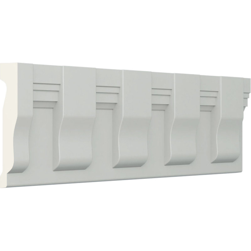 Endurathane Chesterfield Dentil Block Chair Rail, 5 5/8"H x 1 1/4"P x 94 1/2"L, (3 7/8"Repeat), Factory Primed