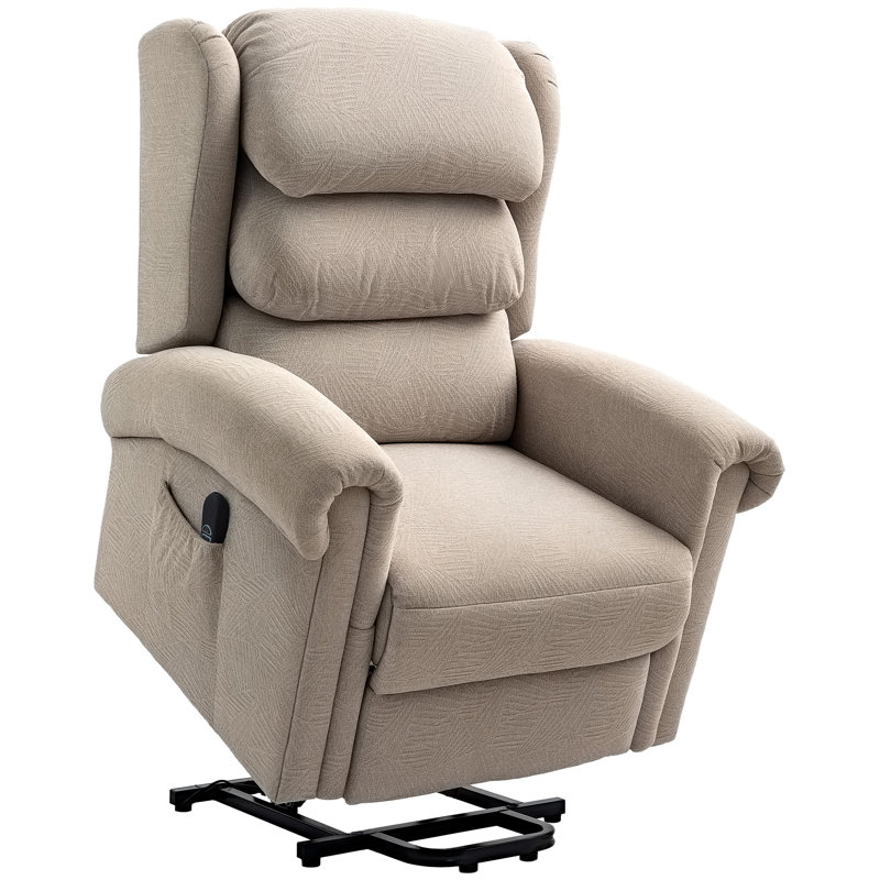 95cm Wide Velvet Lift Assist Standard Recliner, Beige