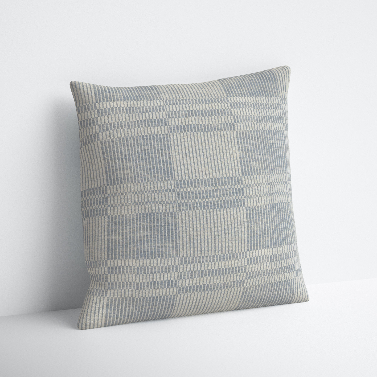 Nieve Plaid Cotton Throw Pillow, Blue