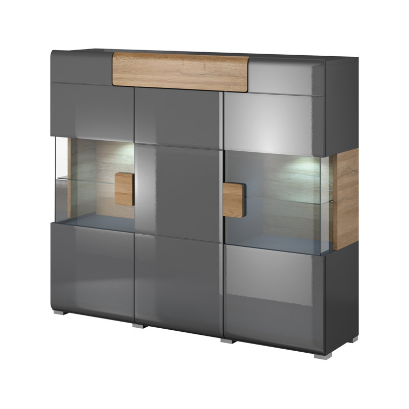 Febin 147cm Sideboard, Anthracite Glossy/Grandson Oak