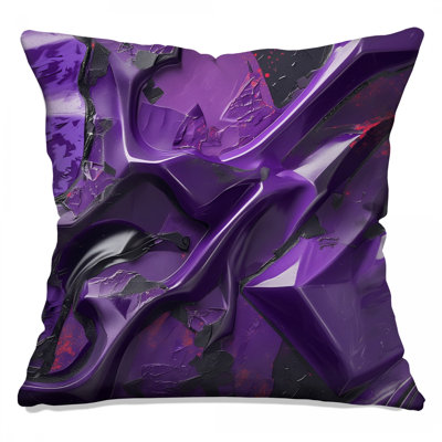 Textured Purple Abstract Double Sided Throw Pillows