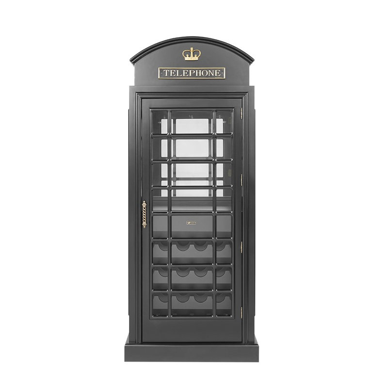 Armoire de bar avec cabine téléphonique Marroquin par RAM Game Room, Noir