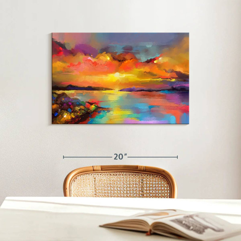 Avery Abstract Sunset Seascape, 16" H x 24" W