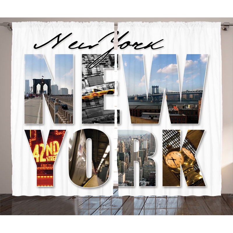 New York Semi-Sheer Rod Pocket Curtain Panels, 54" x 84"