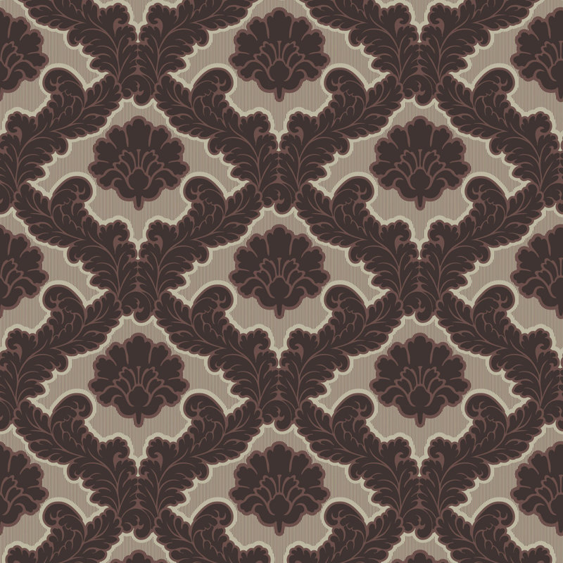 Drawing Room Leaf - Maroon Wallpaper