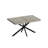 55.11'' -70.86"Retro Rectangular Stretch Dining Table, Grey Carole Top With Black Embossed Center Plate, Black Fine Sand Cross Iron Foot Base Dining Table, With Storage Box.-722449431
