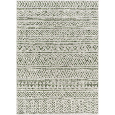 Outdoor Boho Rug Green/Ivory_EAG2429