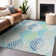 Premium Machine Washable Prisco Teal Rug