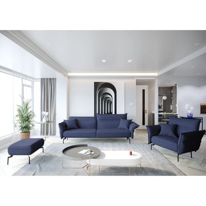 Elsa Upholstered Armchair, Dark Blue