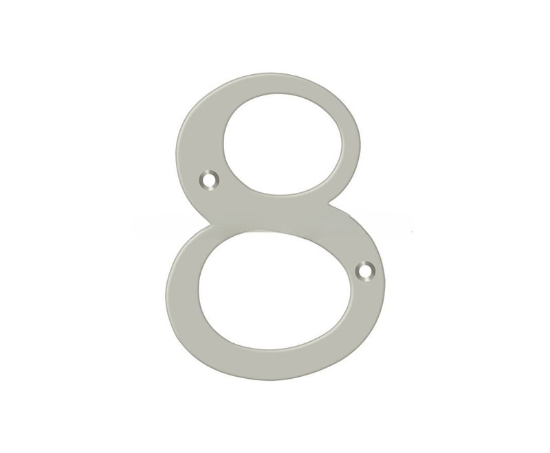 Chiffres de 4 po Deltana, Nickel satiné