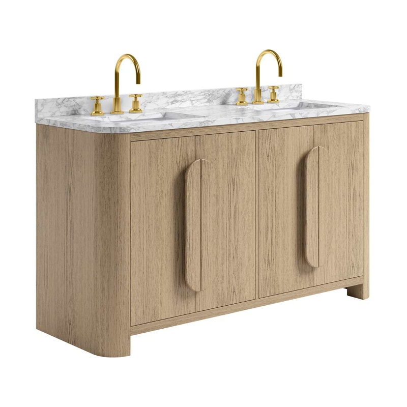 Harper Vanity, 60" W, Carrara Marble
