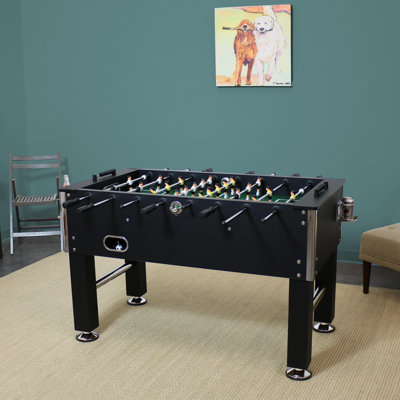 Agosto 55'' 2-Player Indoor Foosball Table with 2 Drink Holders, Black
