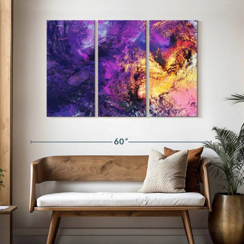 Texture abstraite mauve Avery, H 32 po x l 50 po