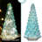 12" Blue Glass Christmas Tree Table Light – Battery Operated Holiday Decoration For Mantel, Shelf, Window Or Office Festive Display