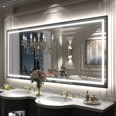 Wayfair Basics® UL Certified Front & Back LED Anti-Fog Tempered Glass Framed Bathroom/Vanity Mirror