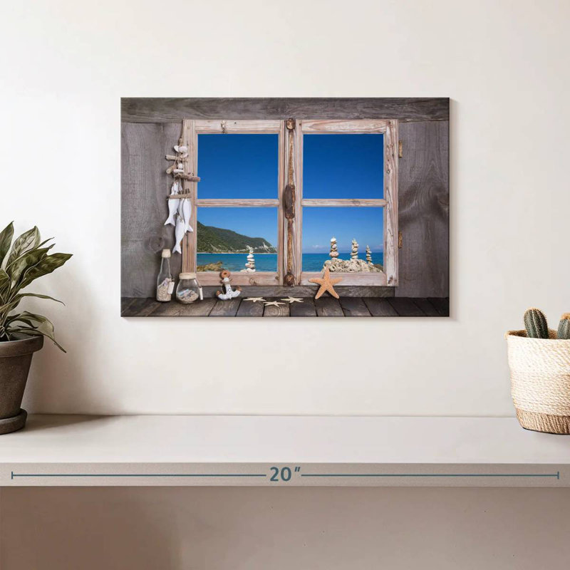 Lilie Rustic Beach Window, 8" H x 12" W