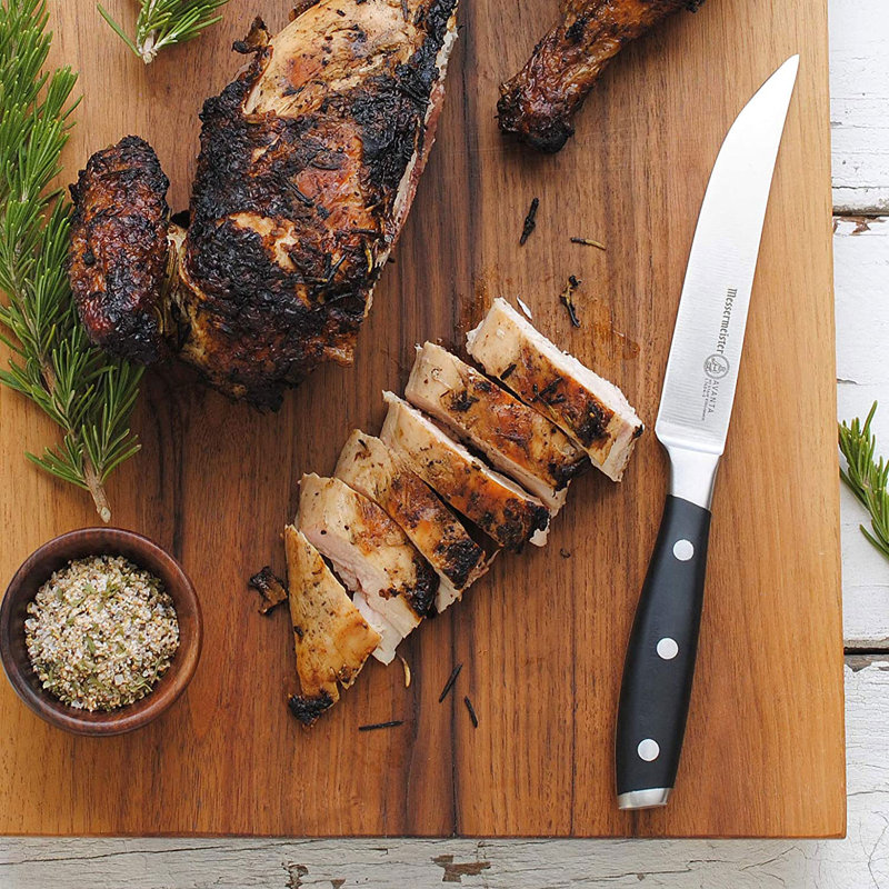 Messermeister Stainless Steel Steak Knife Set, Black 