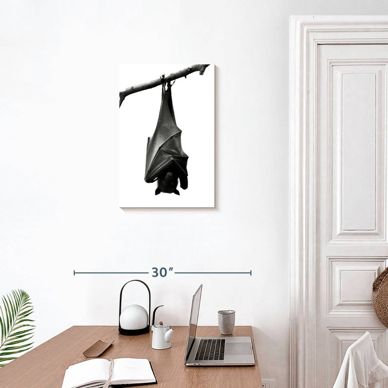 Brampt Monochrome Upside Down Bat, 24" H x 16" W