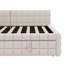 Lit de jour pleine grandeur en L enveloppé de tissu avec lit gigogne extensible simple et fonctionnalité USB intégrée-1643136597