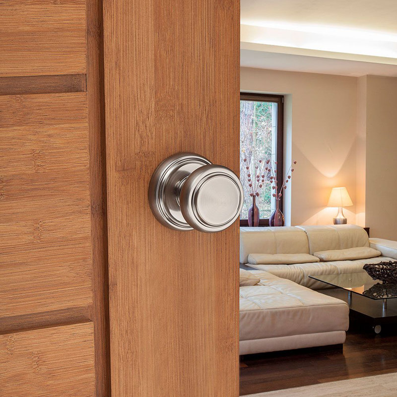 Holli Darby Home Co Prestige Alcott Passage (Half & Closet) Knob with Circle Rosette, Satin Nickel