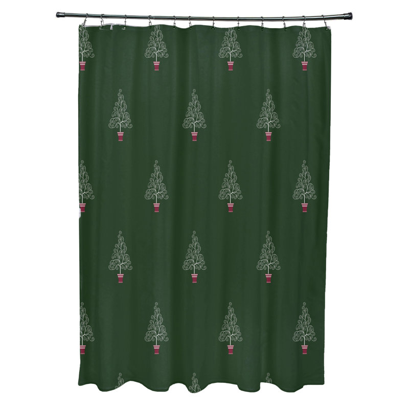 Rideau de douche simple filigree forest, Vert